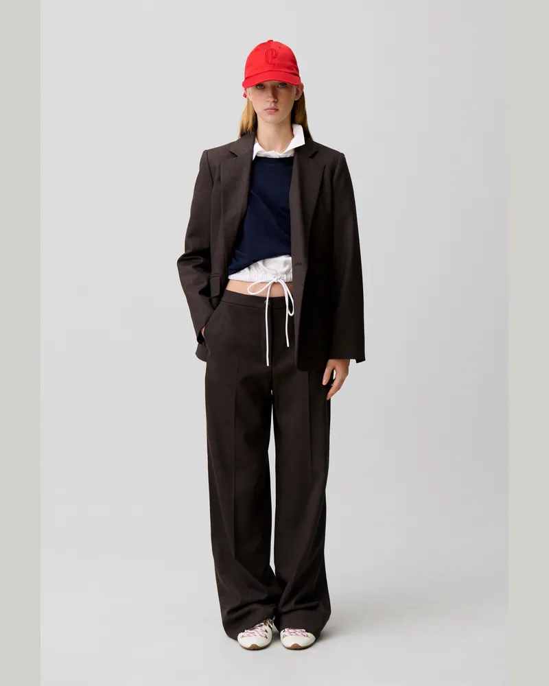 Claudie Pierlot Gerade geschnittene Wollhose Braun