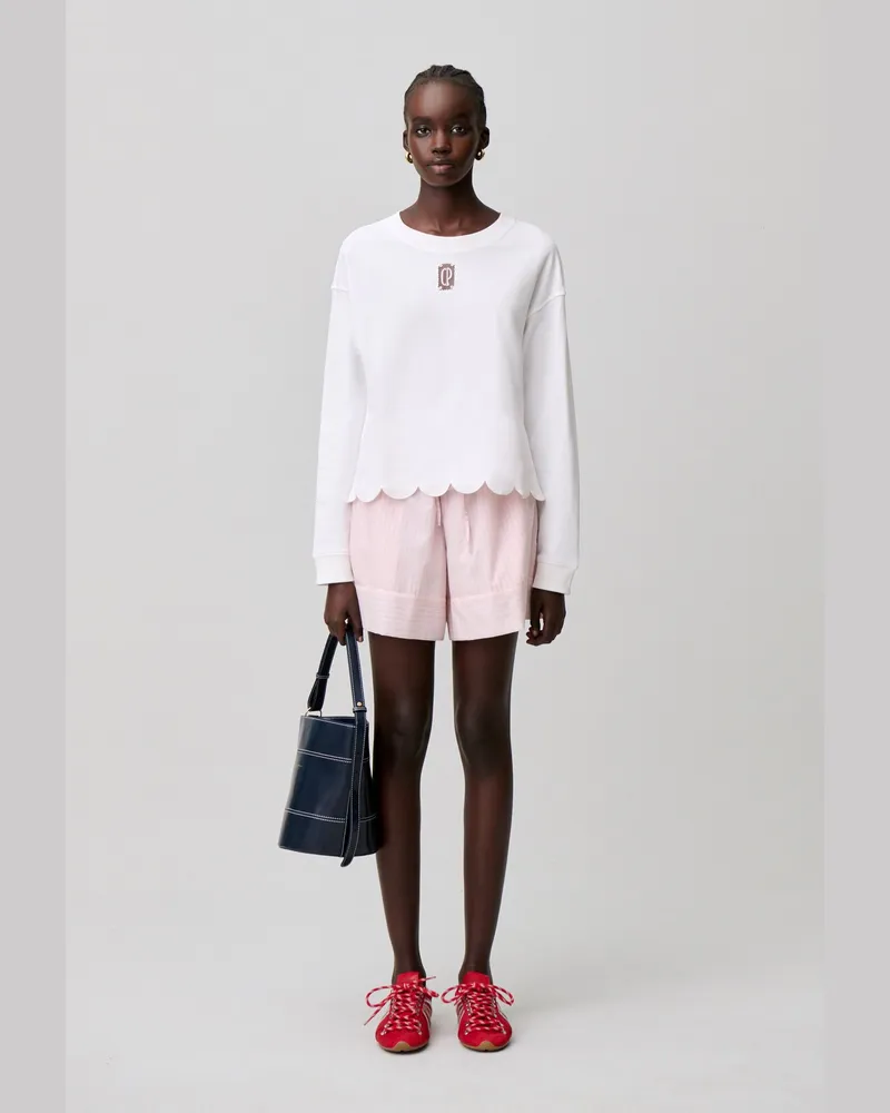 Claudie Pierlot Baumwoll-Sweatshirt Ecru