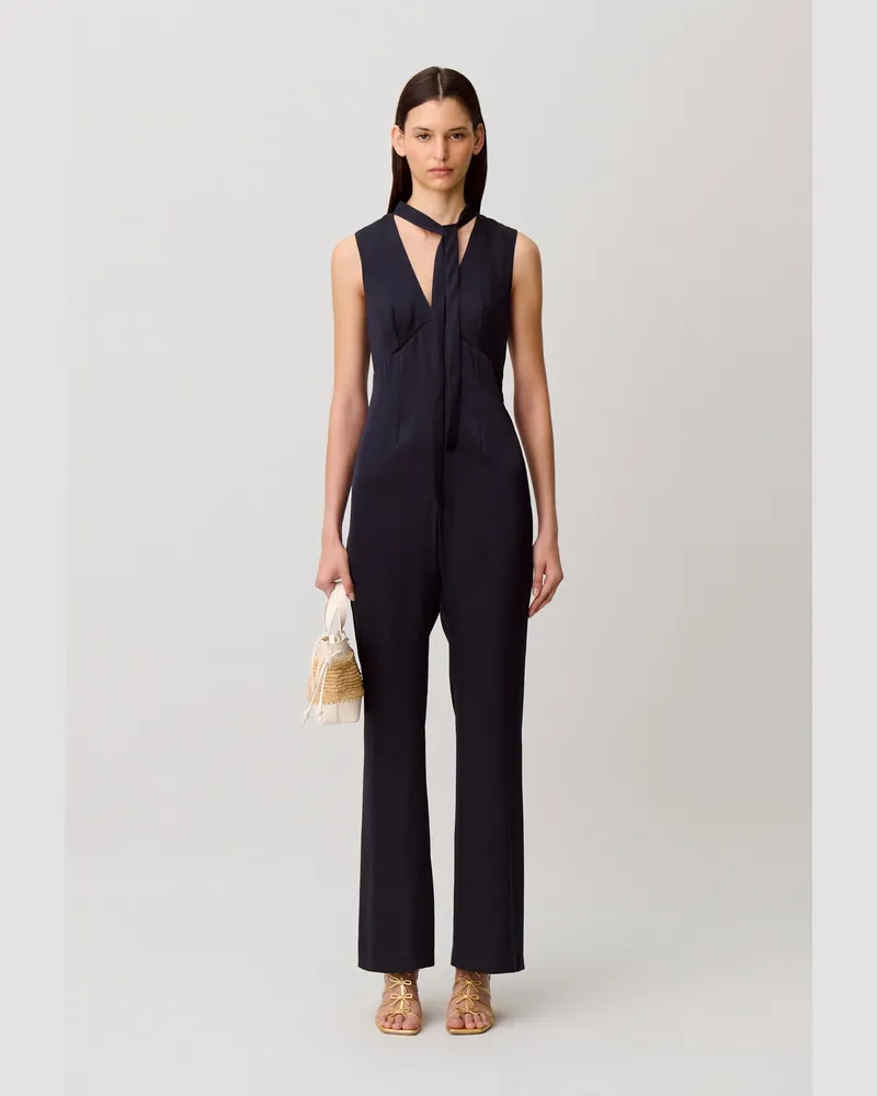 Claudie Pierlot Satin-Overall Marine
