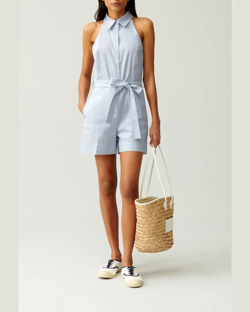 Claudie Pierlot Playsuit mit Gürtel Himmel-blau