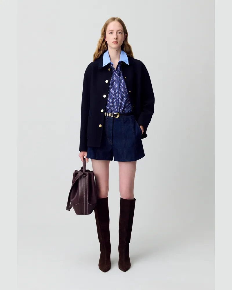 Claudie Pierlot Kurze Jeans-Shorts in Raw Denim Denim-raw