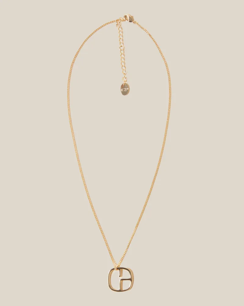 Claudie Pierlot Kette mit Monogramm-Anhänger, goldfarben Blass-golden