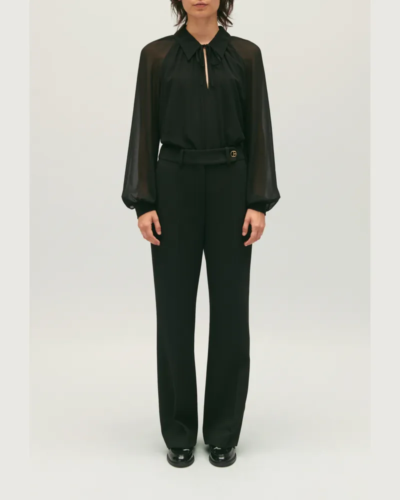 Claudie Pierlot Fließende schwarze Bluse Schwarz