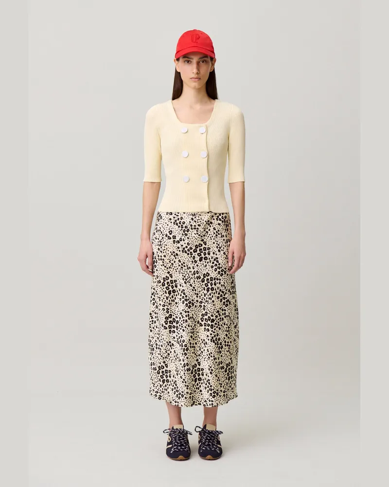 Claudie Pierlot Strickcardigan, Rundhals Vanille