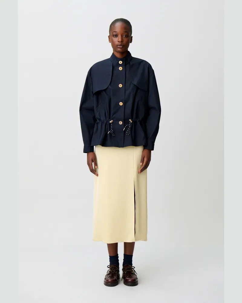 Claudie Pierlot Gewachster Gabardine-Blouson Marine
