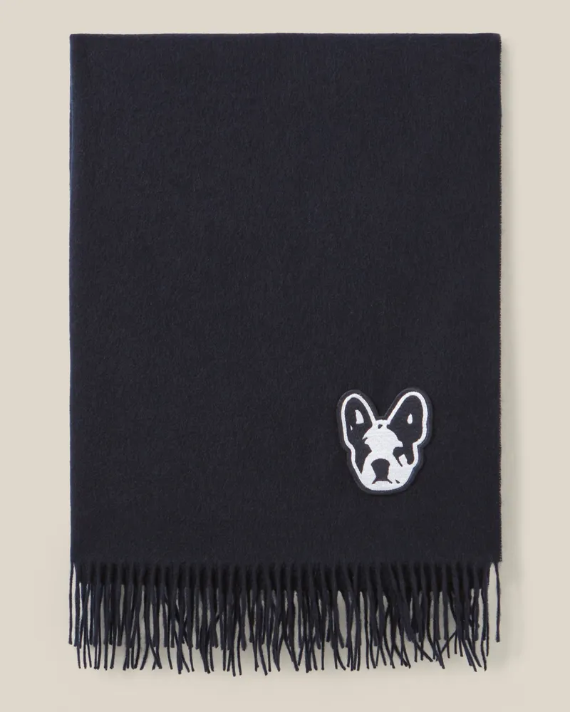 Claudie Pierlot Wollschal mit Fransen Jean Toto Marine