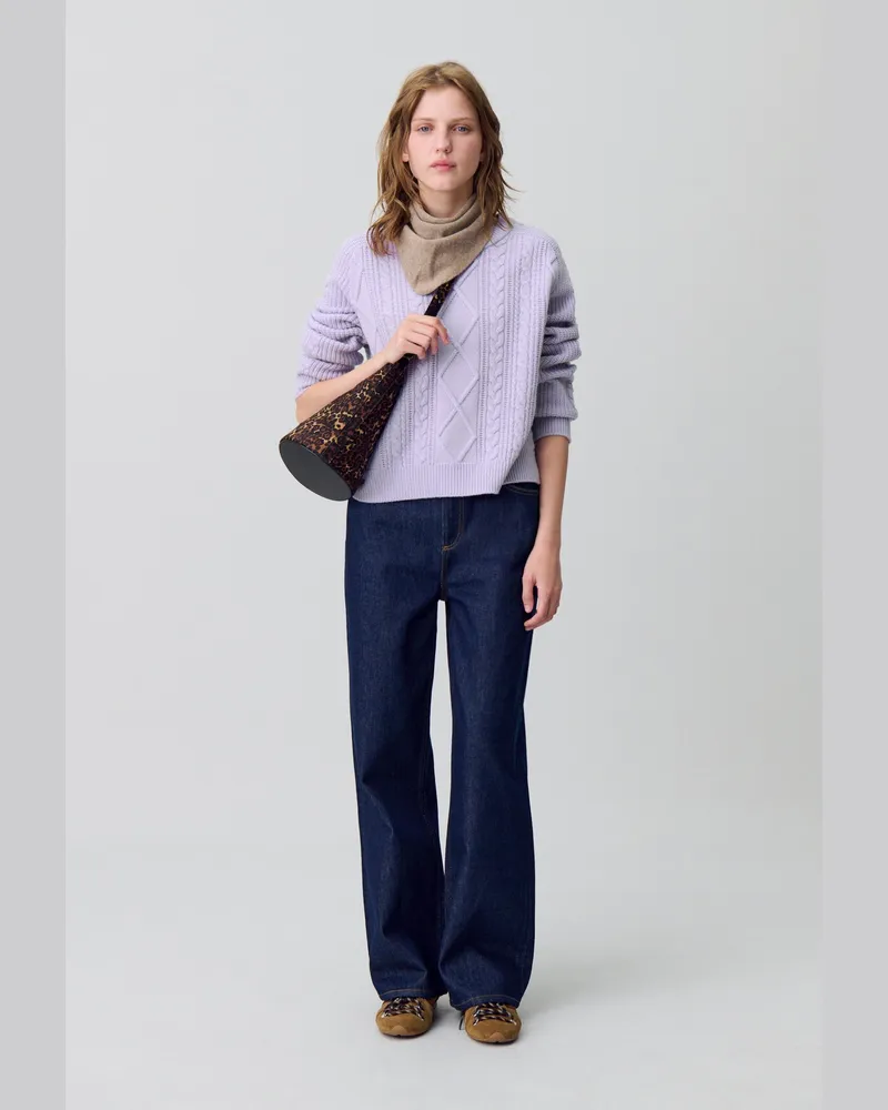 Claudie Pierlot Oversize-Jacquardpullover Parme