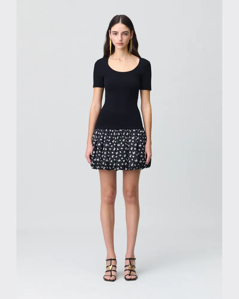 Claudie Pierlot Kurzkleid in Bubble-Design Schwarz