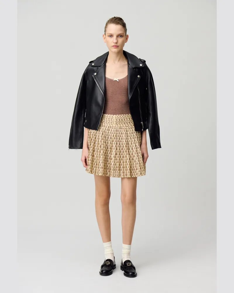 Claudie Pierlot Kurz bedruckter Rock Heller