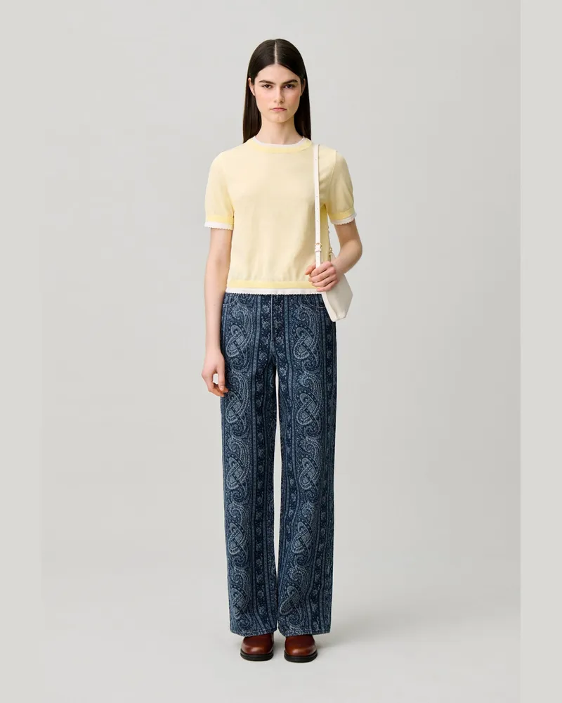 Claudie Pierlot Kontrast-Strickpullover Vanille