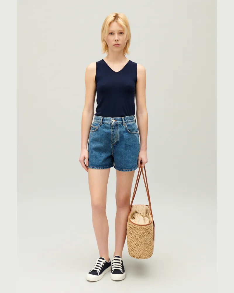 Claudie Pierlot Tanktop aus Strick Marine