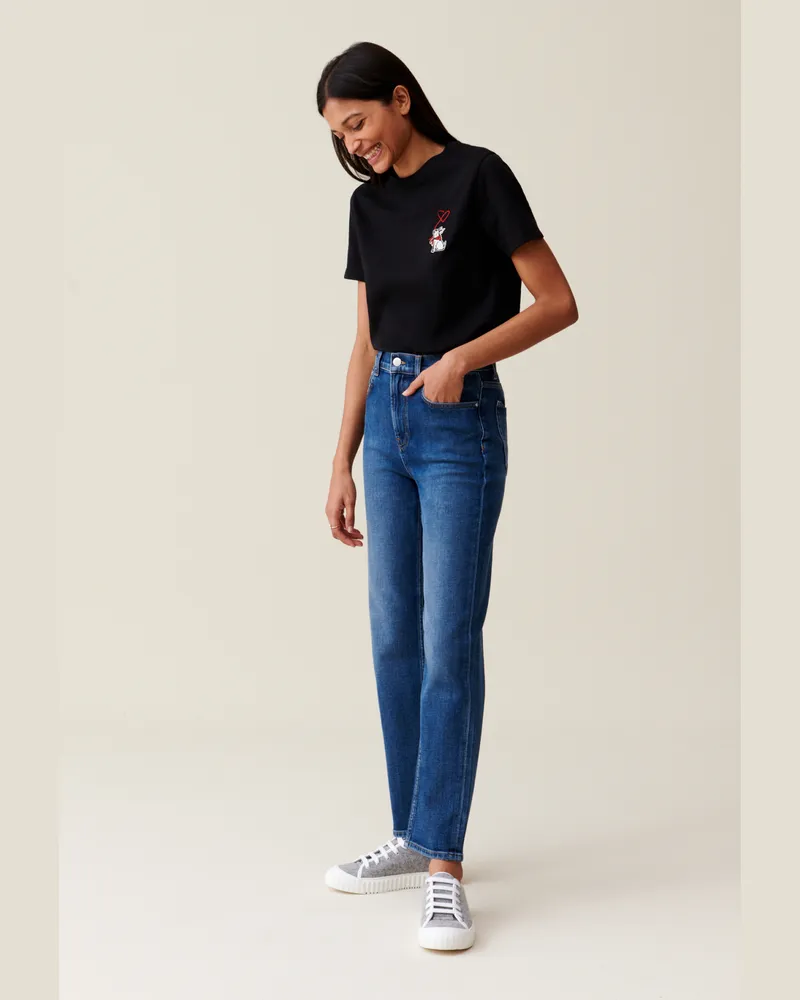 Claudie Pierlot Kurzarm-T-Shirt Jean Toto Schwarz