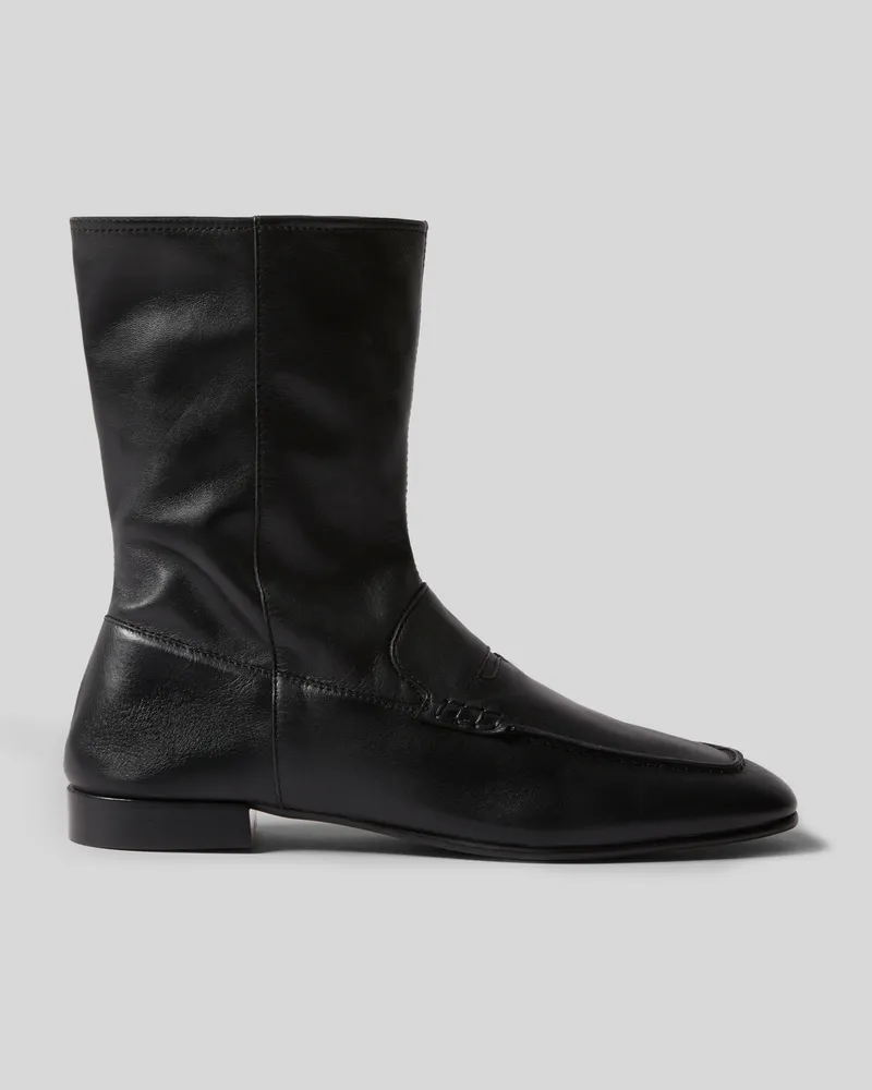 Claudie Pierlot Mokassin-Stiefeletten aus Leder Schwarz