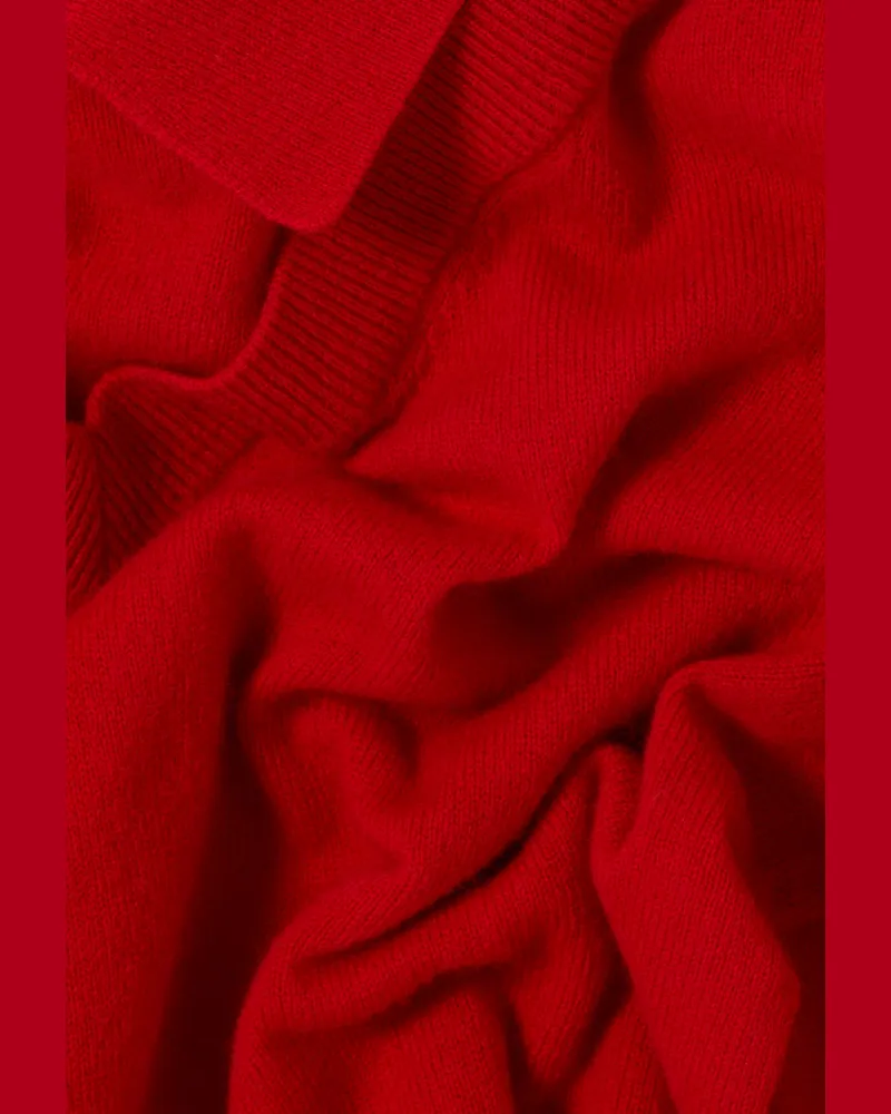 Claudie Pierlot Wollpullover mit V-Ausschnitt Rot
