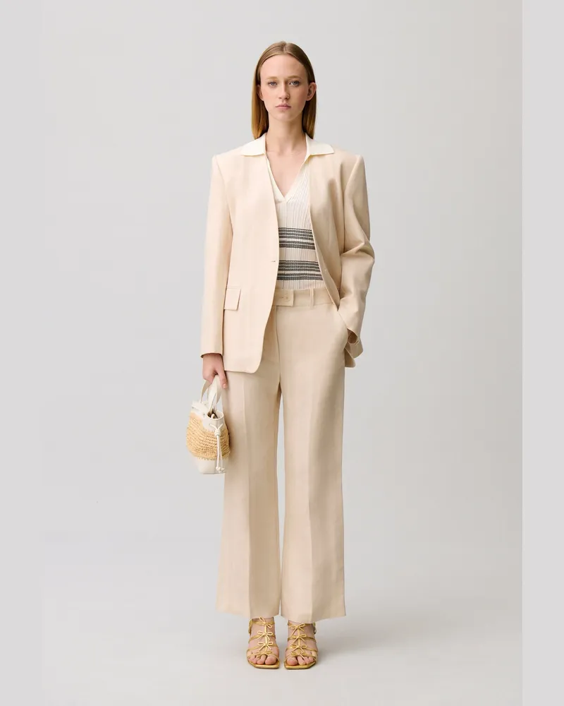 Claudie Pierlot Fließende Leinenhose Sand