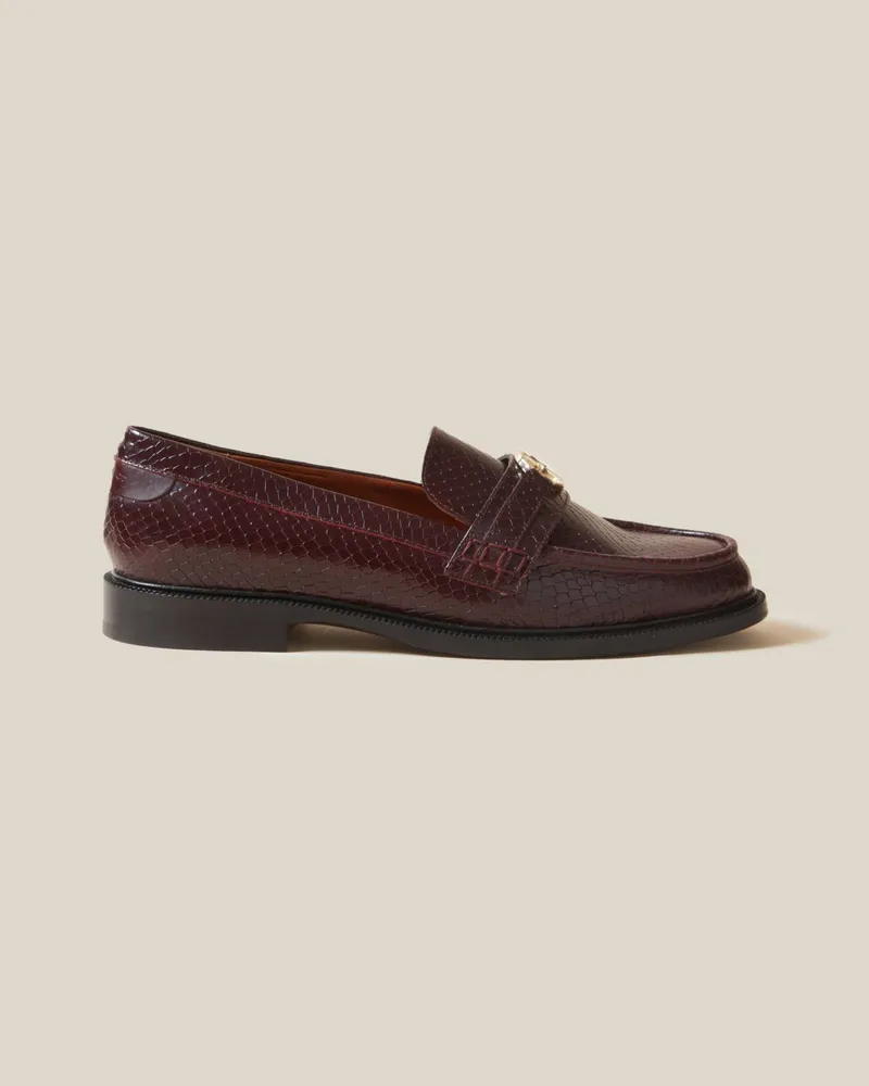 Claudie Pierlot Mokassins mit CP-Schnalle Snake Bordeaux