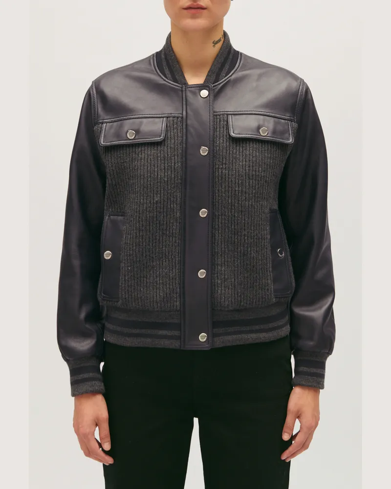 Claudie Pierlot Jacke aus zwei Materialien Zweifarbig