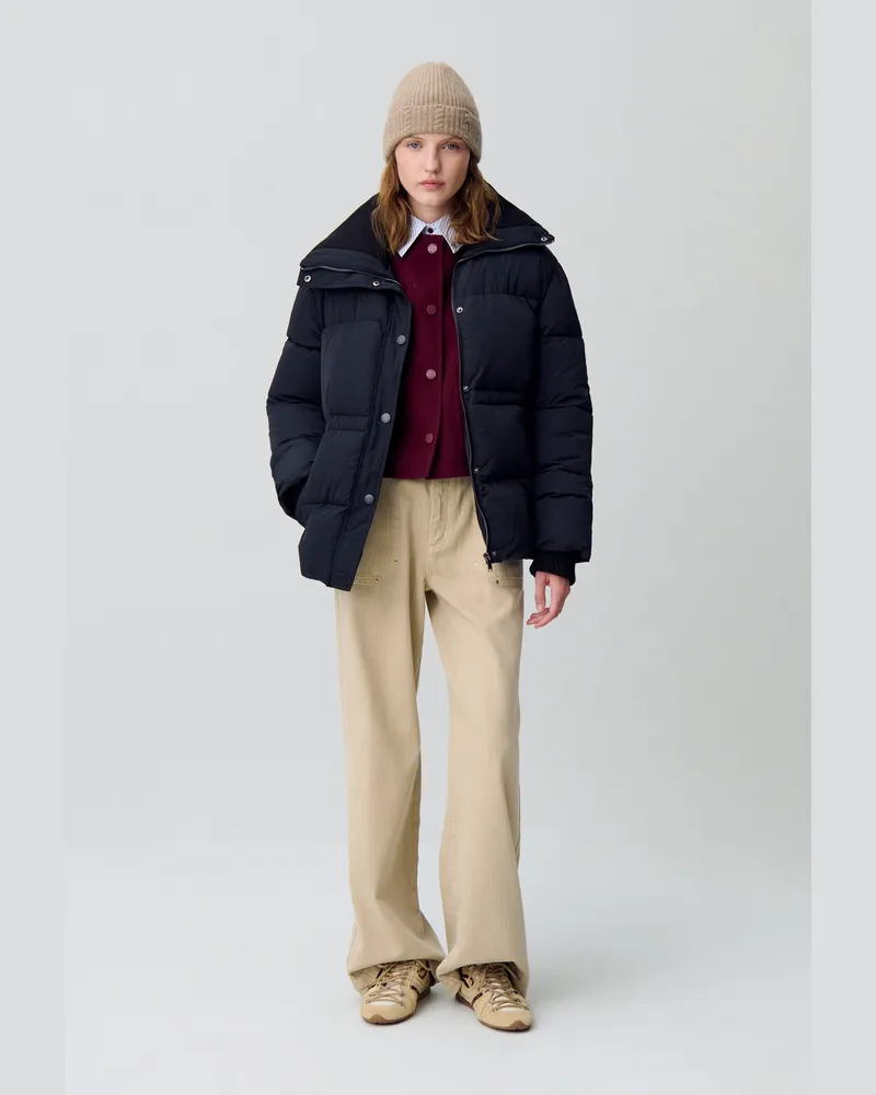 Claudie Pierlot Kurze Daunenjacke Schwarz