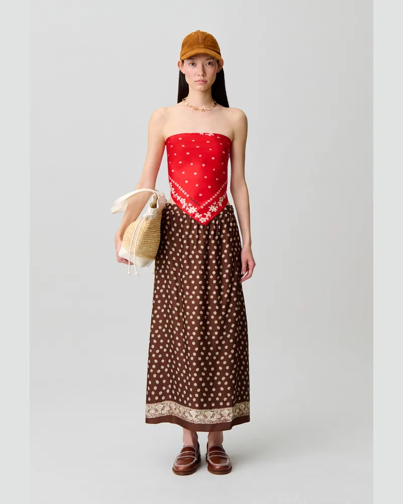 Claudie Pierlot Fließender Rock mit Print Dunkler