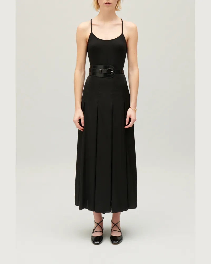 Claudie Pierlot Midi-Kleid, im Rücken gekreuzt Schwarz Schwarz