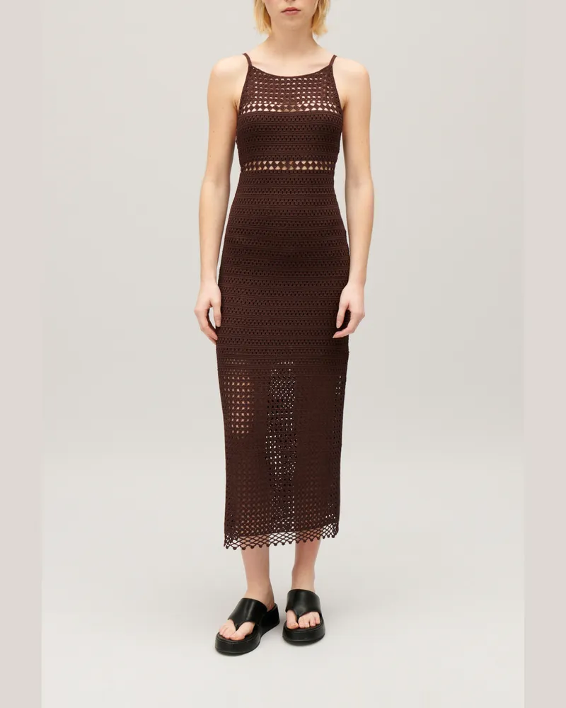 Claudie Pierlot Langes Häkelkleid Braun Braun