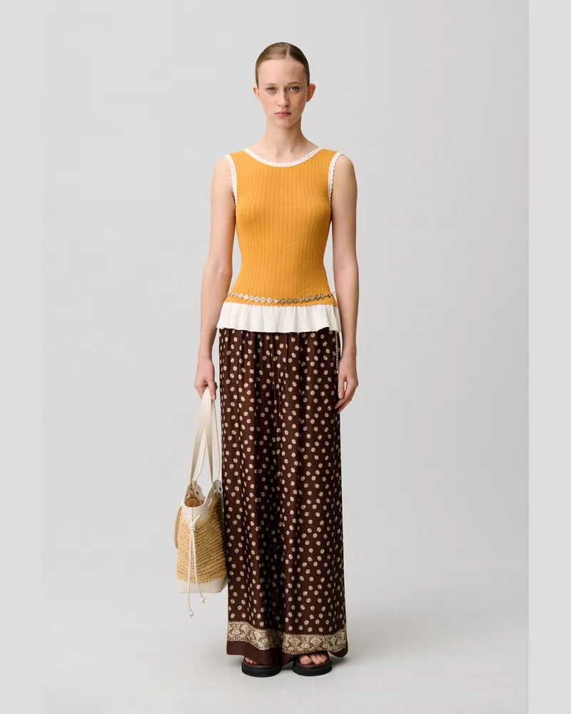 Claudie Pierlot Stricktop mit Rundhals Orange