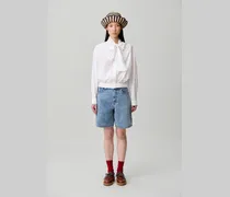 Popeline-Bluse mit Schluppenkragen