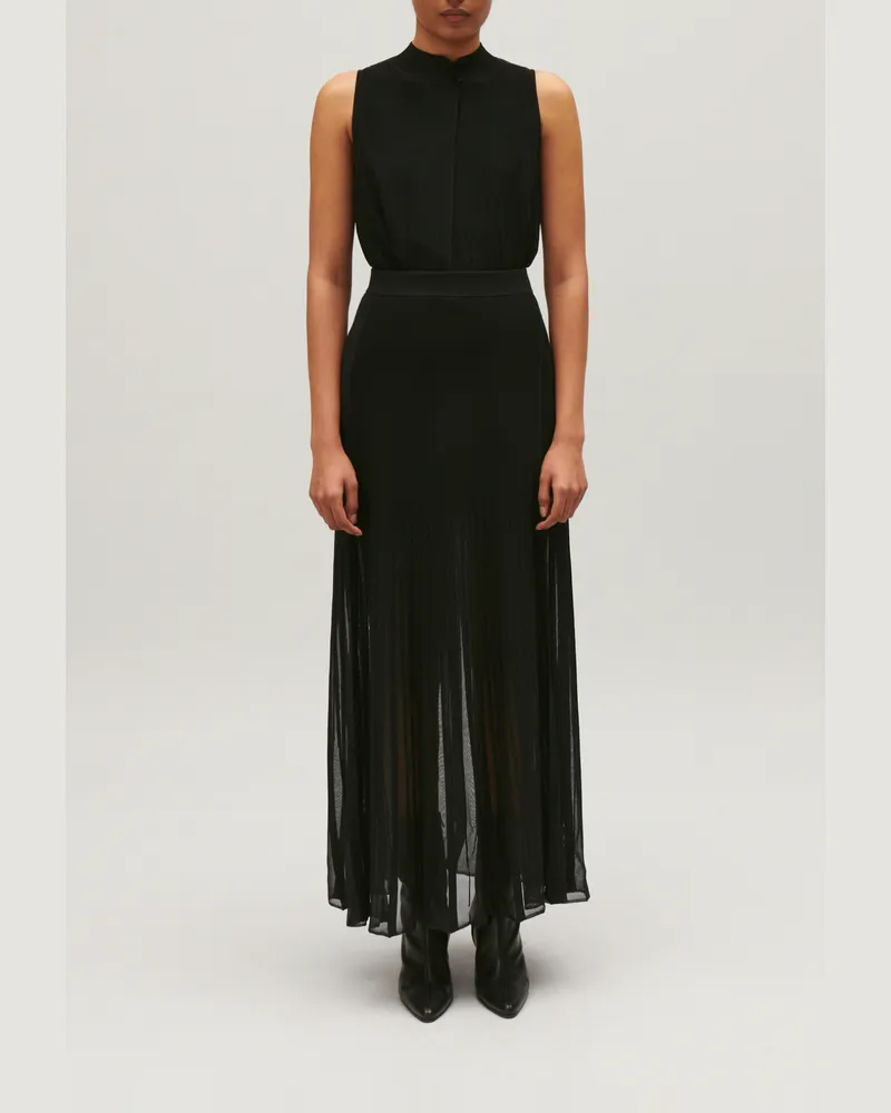 Claudie Pierlot Langer Strickrock Schwarz