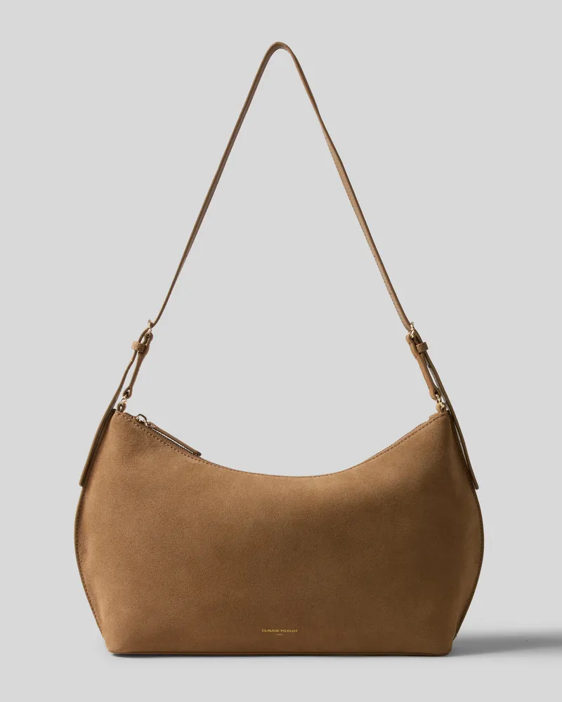 Claudie Pierlot Weiche Wildledertasche Sand