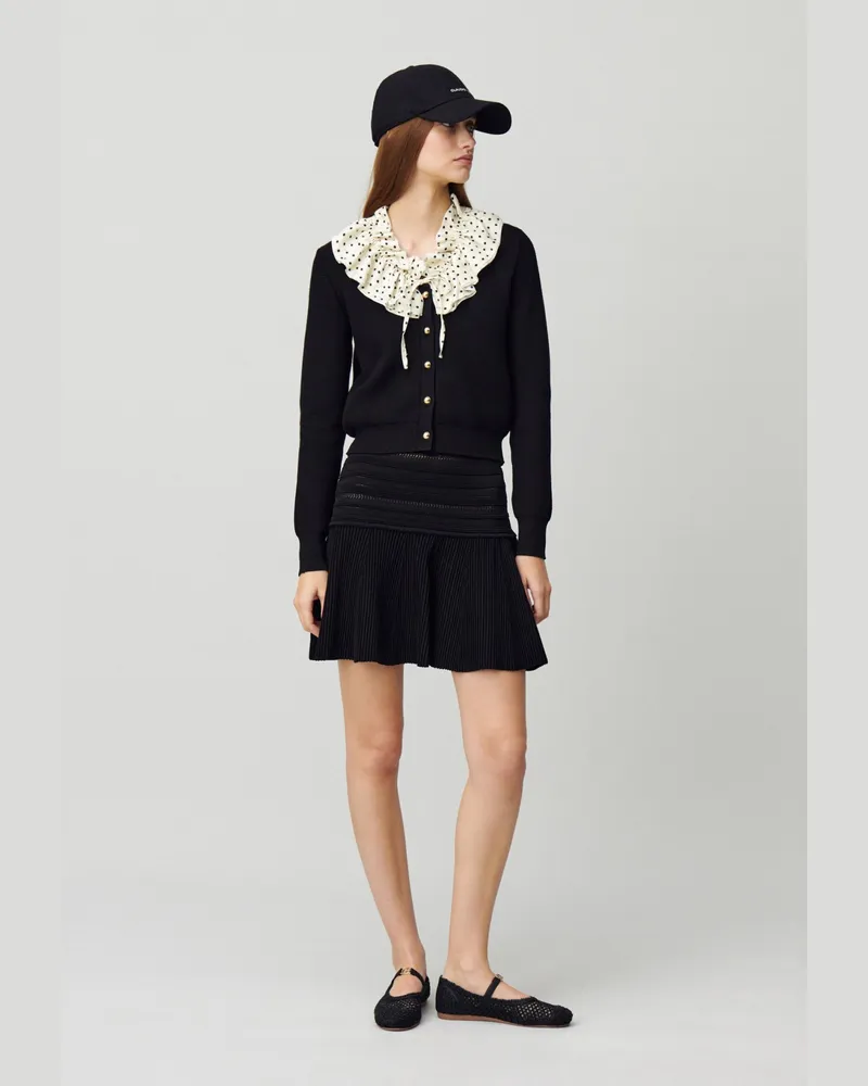 Claudie Pierlot Kurzer Rock feines Strickmaterial Schwarz