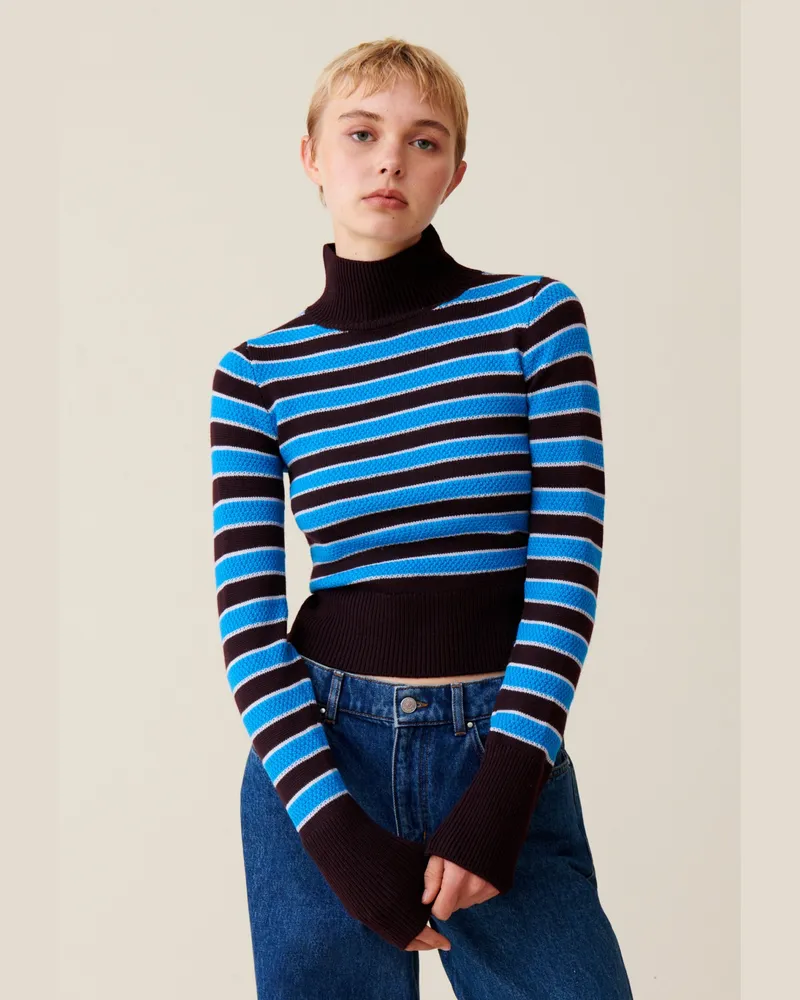 Claudie Pierlot Rollkragen-Seemannspullover Multico