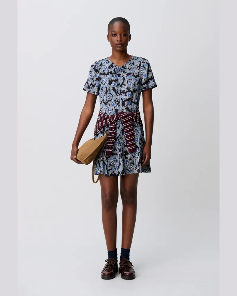 Claudie Pierlot Kurzes fließendes Print-Kleid Dunkler