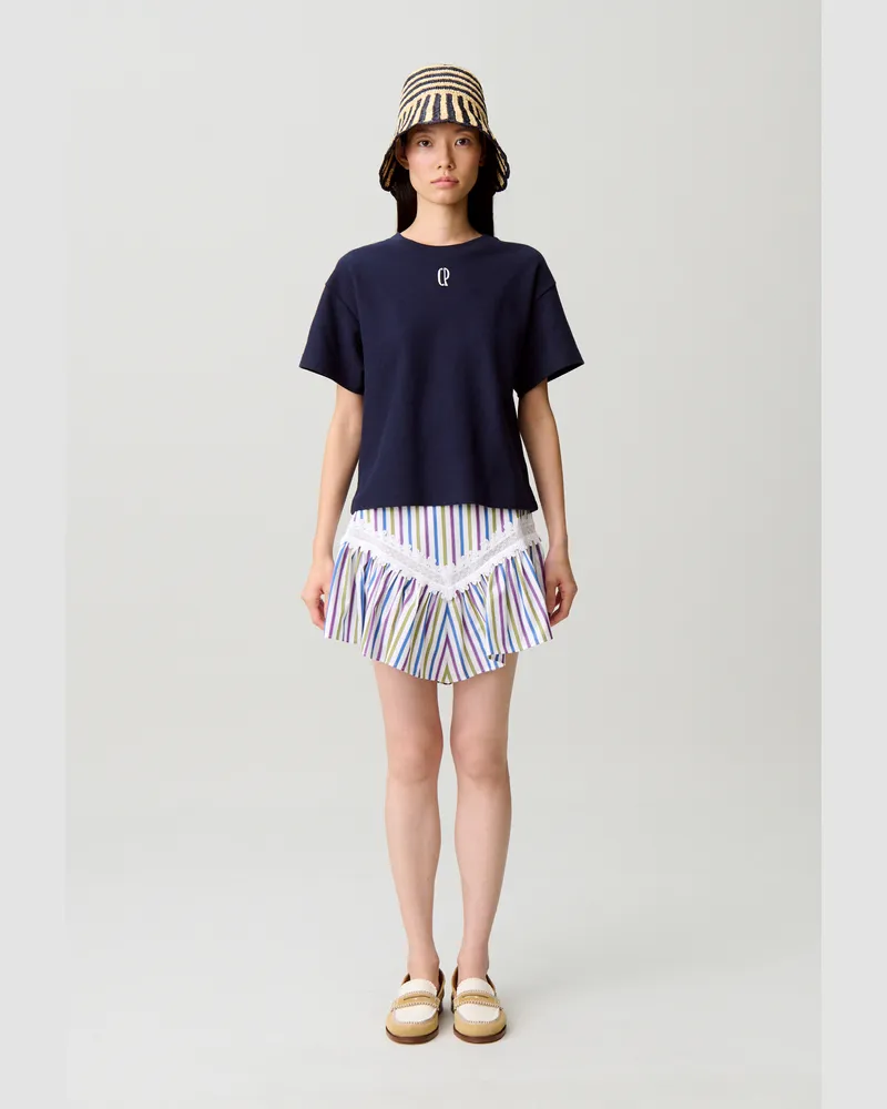 Claudie Pierlot Gestreifter kurzer Rock Multico