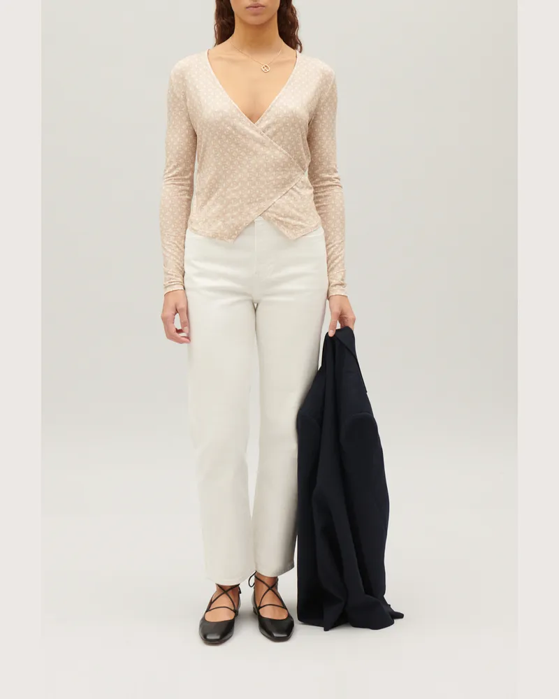 Claudie Pierlot Wickeltop in Beige Heller