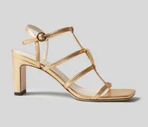 Leder-High-Heels Sandalen