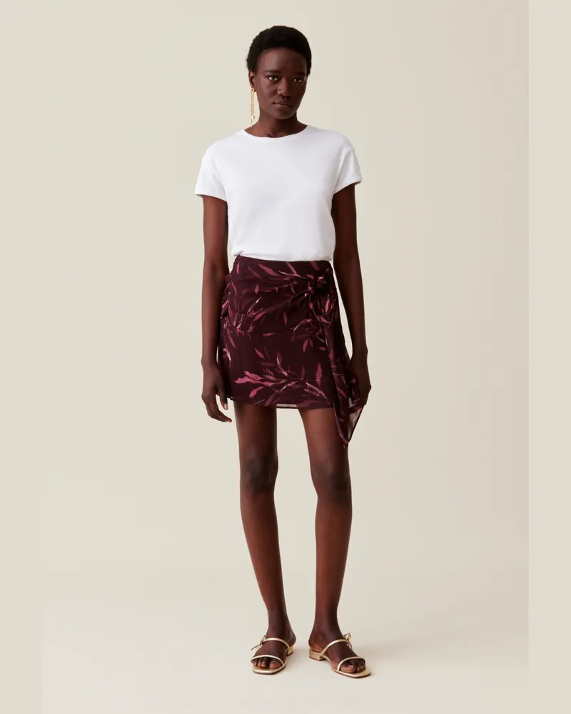 Claudie Pierlot Kurzer fließender Rock mit Blumenmuster Dunkler