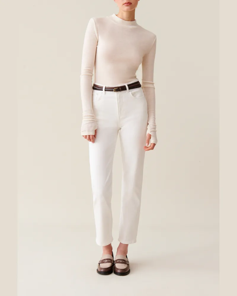 Claudie Pierlot Wolltop mit Stehkragen Vanille