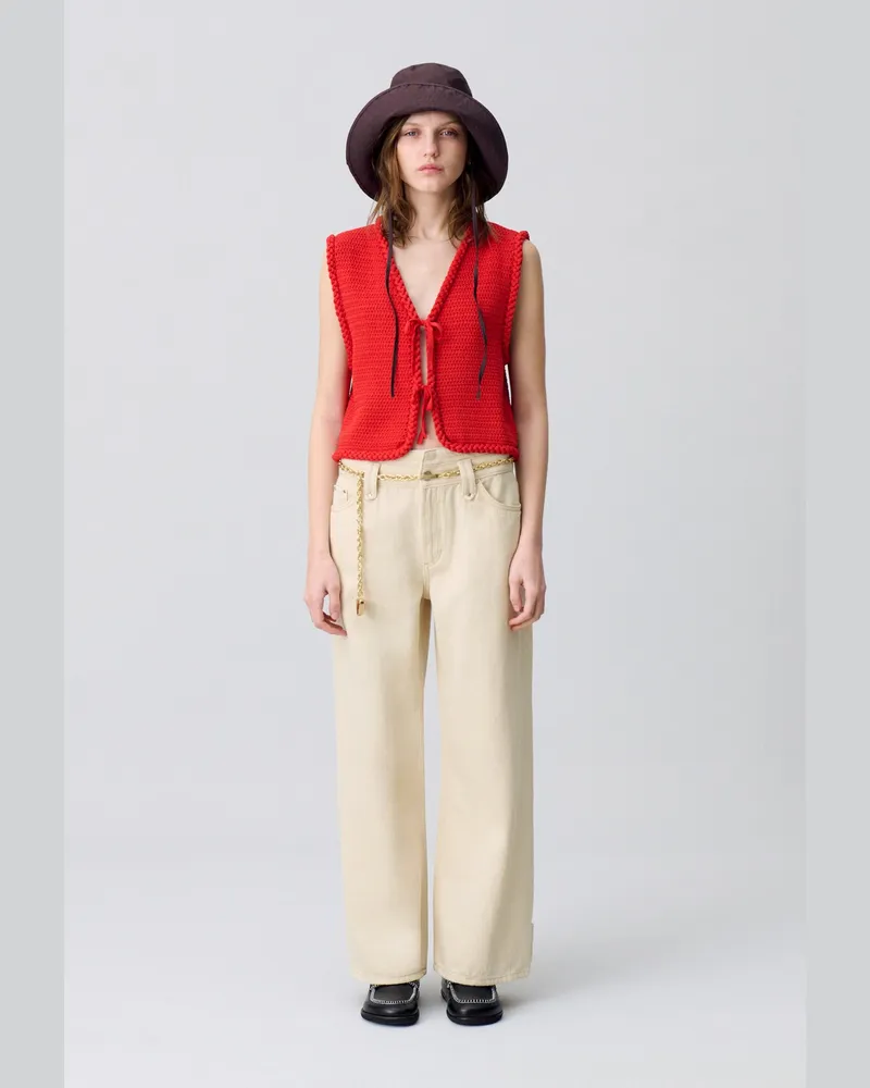 Claudie Pierlot Gerade Jeans Beige