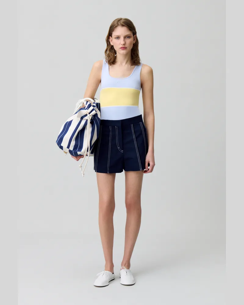 Claudie Pierlot Zweifarbiger Feinstrick-Body Zweifarbig