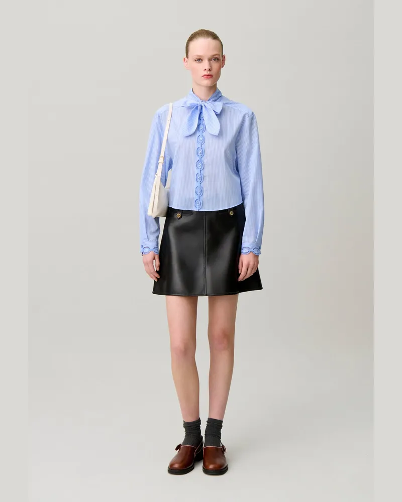 Claudie Pierlot Gestreiftes Popeline-Hemd Zweifarbig