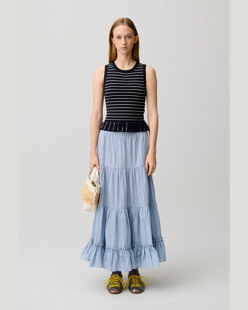 Claudie Pierlot Gestreiftes Stricktop Zweifarbig