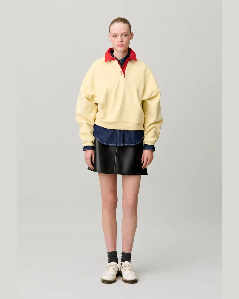 Claudie Pierlot Oversize-Sweatshirt aus Baumwolle Zweifarbig