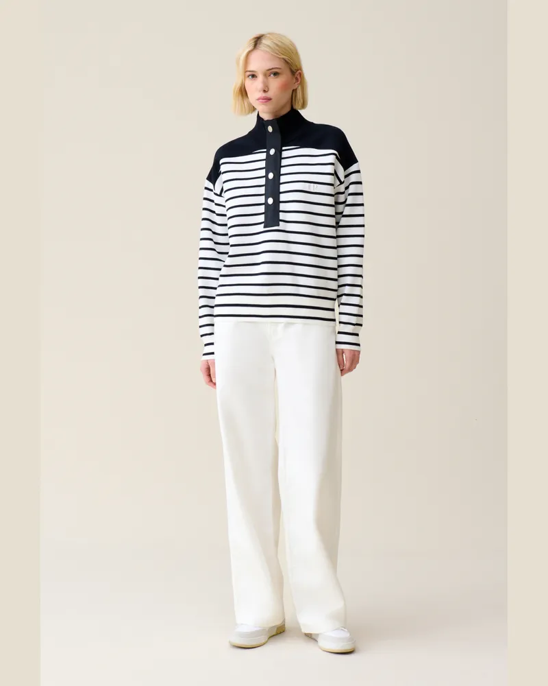 Claudie Pierlot Sweatshirt Minimum marinière Zweifarbig