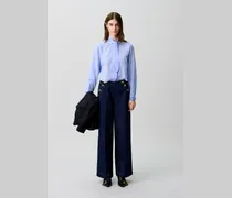 Weite Marlene-Jeans mit Knopfleiste
