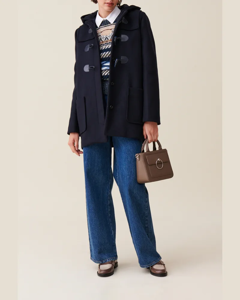 Claudie Pierlot Kurzmantel Kapuze in Marineblau Marine