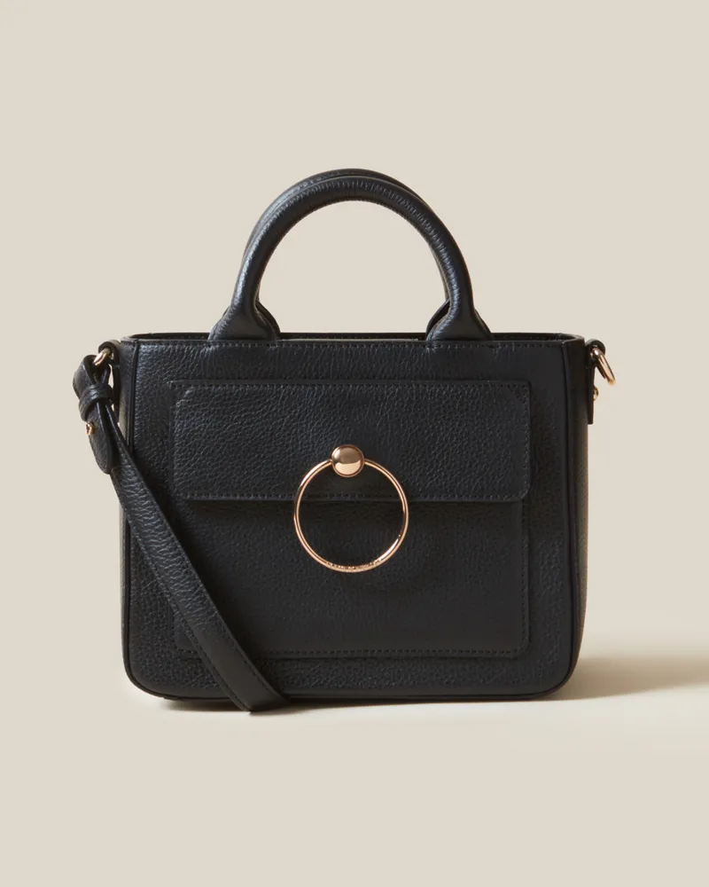 Claudie Pierlot Anouck Tasche aus genarbtem Leder Schwarz