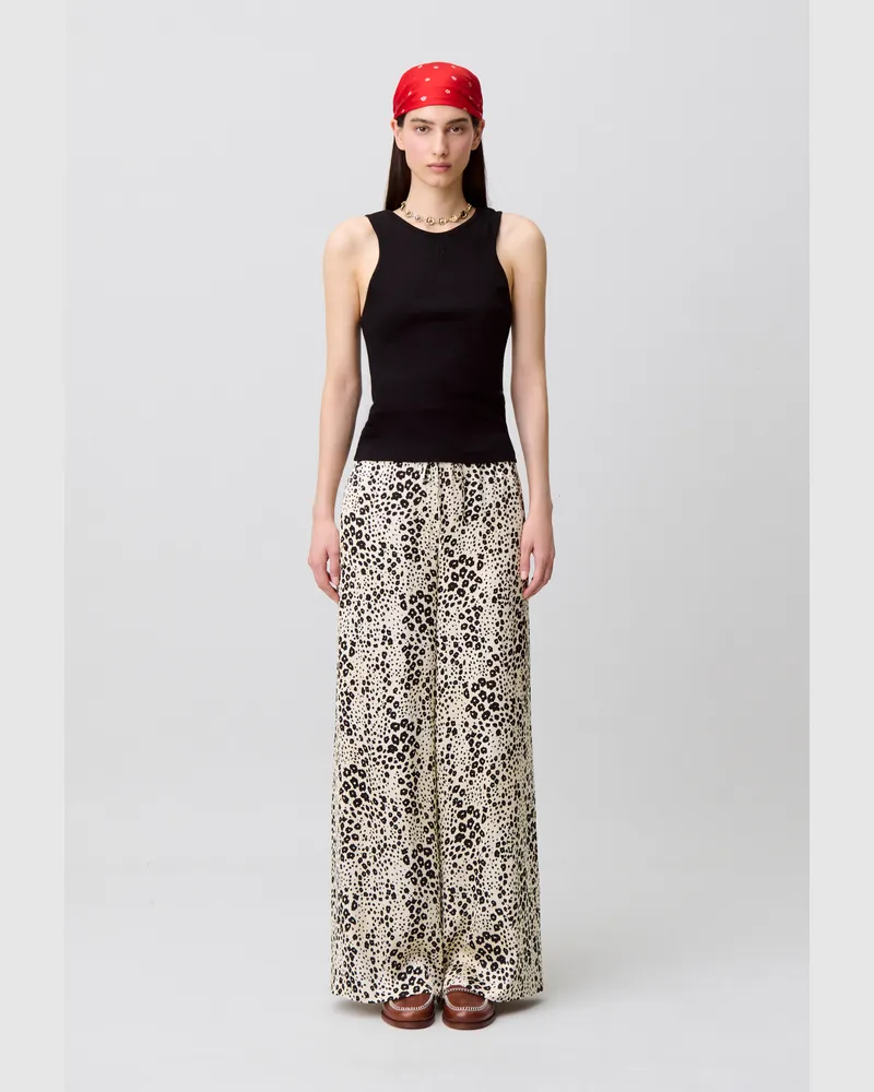 Claudie Pierlot Satinhose mit Animal-Print Heller