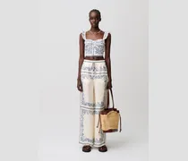 Leinen-Bustier mit Volants