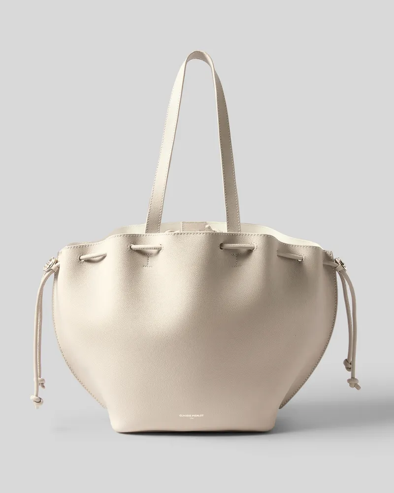 Claudie Pierlot Tasche Alban aus genarbtem Leder Ecru