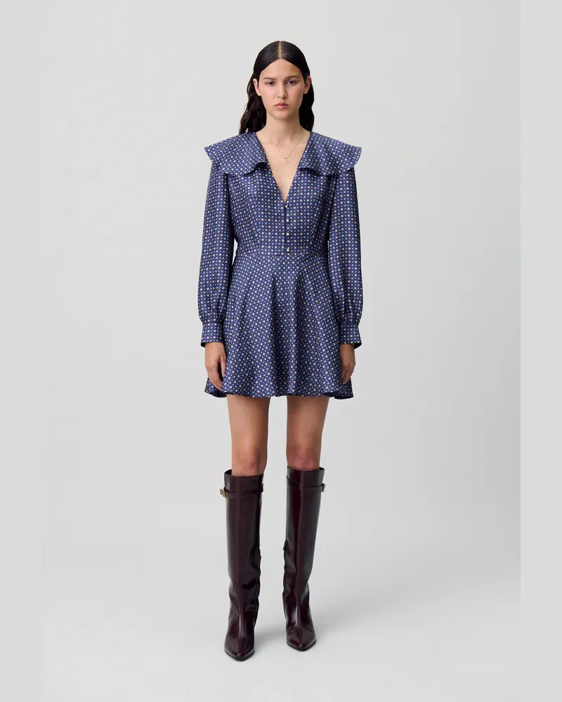 Claudie Pierlot Kurzes Seidenkleid Dunkler